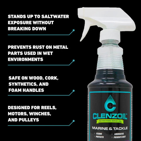 Marine Gear Lubricant And Cleaner For Reels, Boat Motors, Downriggers And Tackle, 16 Oz Trigger Spray Saltwater Safe Easy