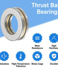 Four Pieces F8 14M Thrust Ball Bearings Set 8mm Bore 14mm Outer Diameter 4mm Thick Miniature Chrome Steel with Washers and Features