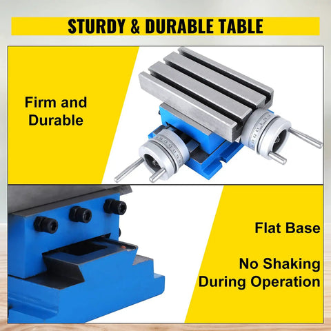 Precision Milling Cross Slide Table For Milling Machines, 7.3 By 4 Inch Work Surface, highlighting durability and stability features.