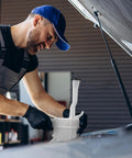 Mechanic installing Direct-Fit Windshield Washer Reservoir Tank Assembly With Cap And Washer Pump Without Low Fluid Sensor