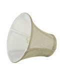 Beige Faux Silk Bell Clip On Chandelier Shade With Brass Fitter, 3 In Top, 6 In Bottom, 5 In Slant, 40W Max Bulb