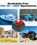 Beefy 600A Battery Disconnect Switch 12 To 48V for car, truck, RV, boat, marine vehicles system with ABS construction