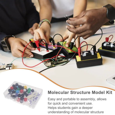 Molecular Modeling Kit For Chemistry Students With 63 Atom Balls And 86 Bond Pieces, Educational Molecule Model Set For Classrooms