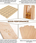 30 Pack Bread Bags With Window Including 30 Homemade Bread Storage Label Stickers Clear Window Bakery Bags For Fresh Baked Goods Large 13.7x8.3x3.5 Inches Great For Gifting And Storing, showing bags, stickers, and material details.