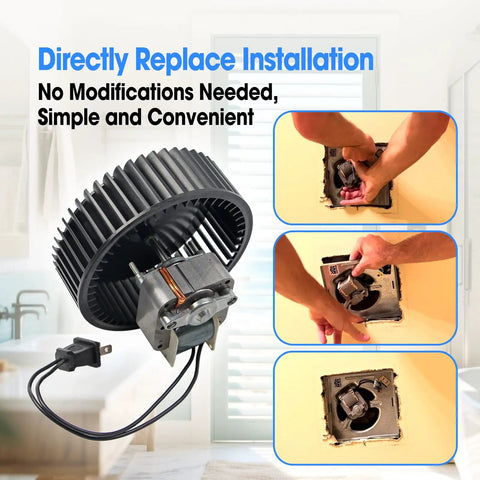Upgraded Motor Assembly With Blower Wheel Replacement For 771 And 771-A Bathroom Exhaust Fans Fit S97017450 97017450 99080599 99020278 120V 60Hz 3000 RPM 70 CFM CCW Easy Install Durable Replacement Part