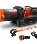 4500 Lb Electric Winch With Wireless Remote, IP67 Waterproof, Synthetic Rope, and Hawse Fairlead