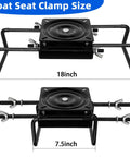 Clamp On Boat Seat Pedestal Mount With 360 Degree Swivel For Jon Boats Kayaks And Fishing Boats With Benches And Bass Skiffs Adjustable From Seven And A Half Inches To Eighteen Inches Powder Coated Galvanized Steel, showing size adjustment from 7.5 to 18 inches
