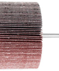 3 Inch Mounted Flap Wheel With Aluminum Oxide A Abrasive, 80 Grit, 1/4 Inch Shank, 6000 Max RPM, Pack Of 10, side view of wheel