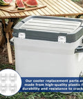 Cooler with 4 Pack Cooler Hinges Replacement Kit With Storage Box For Ice Chest And Camping Coolers Beefed Up Durable Plastic Hinges visible