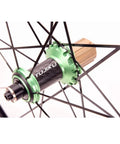 Rear hub detail of Ultra Light Carbon Wheelset For Road Racing 700C Front 100mm Rear 130mm V Brake Quick Release