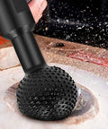 Top Tier Sphere Rotary Burr Angle Grinder Attachment 10mm Plus 14mm Ball Gouge Wood Carving Tool on wood