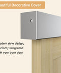 6Ft Double Sliding Barn Door Hardware With Heavy Duty Aluminum Track And Rustproof Silver Finish Featuring Silent Rollers And Shock Stops For Super Smooth Movement And A Tough Build With Hassle Free Setup For A Big Time Room Refresh - modern decorative cover design.