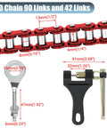 420 Chain Replacement for Mini Bike Fits Predator 212 196cc chain with link dimensions and chain breaker tool