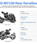 Trail Ready 12 Speed Mountain Rear Derailleur M7100 SGS With 13T Pulley Kit Cushion Pads Direct Mount quick shifts