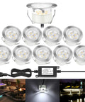 Low Voltage Outdoor Deck Lights Kit In Stainless Steel 1W Pathway And Landscape Lamps Waterproof Yard Garden Patio Step Lights