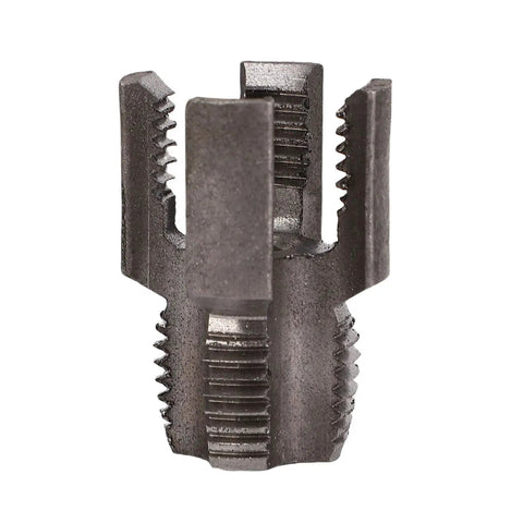 Close-up of the ultimate pipe threading tool for 1/2 inch pipes, alloy steel, designed for quick rethreading of internal and external threads.