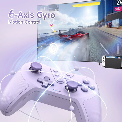 Wireless Bluetooth Gamepad For Switch With Wake Up Support 6 Axis Gyro Turbo Mode Adjustable Vibration Low Latency Pro Controller