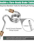 25Ft Three Sixteenth Inch Zinc Coated Steel Brake Line Tubing Kit With 16 Inverted Flare Fittings showing coiled tubing