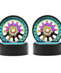 Brass 1.3 Inch Beadlock Wheels For 1/18 To 1/24 RC Crawlers With Low CG Weighting And Minus 5.40mm Offset CNC 7mm Hex Rims