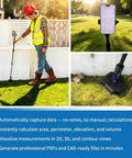 Digital Measuring Wheel With Smart App To Walk And Measure Distance And Area Across Gnarly Terrain No Tape Drama Just Pure Precision For Daily Grind Jobs And Quick Fixes in use on grassy terrain.