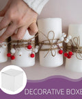 Square White Cardboard Boxes With Buckle Bottom For Candles And Jewelry Packaging Ideal For Small Biz Shipping