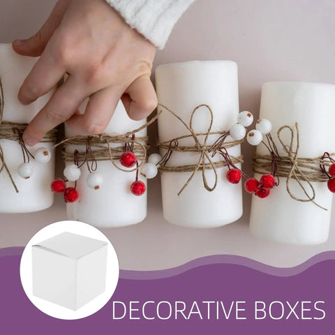 Square White Cardboard Boxes With Buckle Bottom For Candles And Jewelry Packaging Ideal For Small Biz Shipping