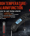 Digital Instant Read Meat Thermometer For Grill And Cooking with high temperature alarm function display