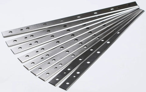 Double Sided Heat Treated HSS Planer Blades For 13 Inch DW735 Replacement Knives Set Of 9 Reversible Edges Built To Last High Precision Durable 0.875 Inch Wide 0.0625 Inch Thick For DW735 735X 7352