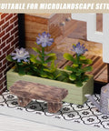 4 Pack Miniature Resin Park Benches for Fairy Gardens and Dollhouses, Wood Look Seat in Micro Landscape Decor, Weather Resistant