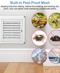 12 Pack 4 Inch Louvered Vent Covers For Exterior Vents With Built In Fly Screen Mesh And 4 Screws Easy Installation Stops Birds Nesting For Dryer Exhaust Bathroom Kitchen Office Home, showing vent cover with pest-proof mesh features.