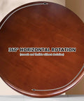 Top view of Wooden 360 Degree Lazy Susan For Dining Table With Silent Smooth Spin Rotating Serving Tray displaying rotation direction.