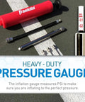 All Sport Ball Maintenance Kit With 7.5 Inch Hand Pump And 3 Inflation Needles for quick inflation and heavy-duty pressure gauge