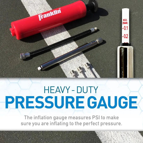 All Sport Ball Maintenance Kit With 7.5 Inch Hand Pump And 3 Inflation Needles for quick inflation and heavy-duty pressure gauge