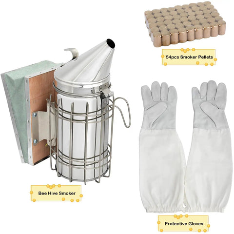 Beekeeping Starter Kit 12 Piece With Bee Smoker And Full Tool Set For Beginners Including Gloves and Smoker Pellets