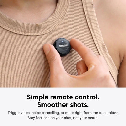 Person attaching Wireless Mic Air Transmitter For Vlog And Streaming, Ultralight 7.9g, Noise Cancelling Microphone on shirt