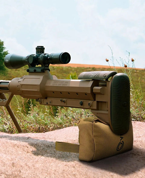 Beefy 1000 Denier Shooting Rest Bag Pre Filled Rifle Support for Long Range Outdoor Range and Hunting Use with rifle on sack