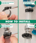 Installation steps of Stainless Steel Hose Clamps Kit 175 Pieces Adjustable From Quarter Inch To One And A Half Inch 6 To 38 Millimeter Heavy Duty Worm Gear Clamps.