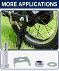 Complete 2 Piece Bicycle Training Wheel Mounting Screw Kit For Kids Bikes Kid Friendly Universal Stabilizer Attachments With Shoulder Bolt Washer And Lock Nut Easy Install For Safe Learning And Steady Rides, bike wheel close-up