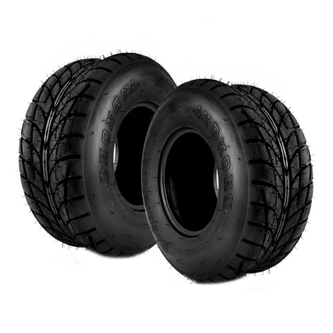 Tubeless Knobby Tire Set 19x7-8 For Mini Bikes Go Karts ATVs Quads And Other 4 Wheelers 4 Ply Z-129 2Pc displayed on white background