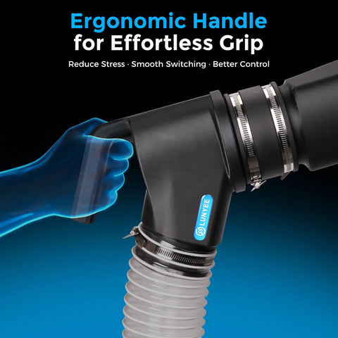 4 Inch Magnetic Dust Collection Quick Connect Kit, ergonomic handle for comfortable use with strong steel fittings.