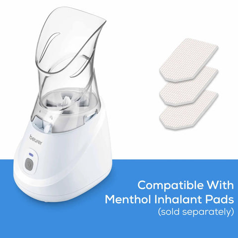 Steam Inhaler For Fast Drug Free Congestion Relief With Adjustable Steam Control, Universal Mask, and menthol pads visible