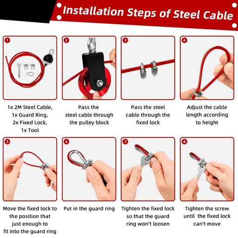 Installation steps for Lat Pulldown Cable System For Home Gym Versatile 2 Inch Olympic Attachments