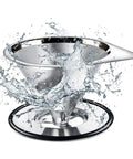 Pour Over Stainless Steel Coffee Dripper Cone Filter Paperless Reusable Coffee Filter with water splash effect
