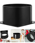 ZeroDeko Square Abs Plastic Duct Connector Flange Adapter For Dust Collection, Vent Hood Systems, Kitchen Exhaust Fans, Range Hoods, And Dryer Vents. Versatile Air Outlet Adaptor With Flanged Base Fittings For Seamless Shop Vacuum And Workshop, black square flange adapter.