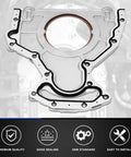 Beefy Rear Main Seal Cover Kit With Gasket And Bolt For GM V8 Engines Fits Cadillac Escalade GMC Yukon Sierra Chevy Suburban