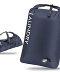 Travel Laundry Bag With Vacuum Compression For Dirty Clothes, Waterproof Wet Dry Storage, Odor Proof Organizer shown inflated and rolled