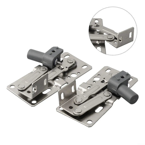 Soft Close Tip Out Tray Hinges 45 Degree Steel Scissor Hinge Nickel Plated Self Locking Folding Heavy Duty Cabinet Hardware 2 Pack