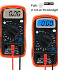Vpro850L Digital Multimeter DC AC Voltmeter Ohm Volt Amp Tester with backlit display, rubber case, and kickstand