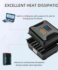 80A Solar Charge Controller With Dual USB Ports, Auto Detect 12V 24V 36V 48V Systems, PWM Regulator With LCD Display