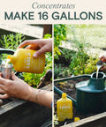 Person pouring All Natural Insect And Fungicide For Plants Indoor And Outdoor Protection Against Powdery Mildew Spider Mites Aphids Whiteflies And Fungus Gnats Safe For Vegetables And Lawns Concentrate Spray 16 Oz into a measuring cup next to a garden